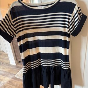 Vineyard Vines Navy and Cream Striped Top